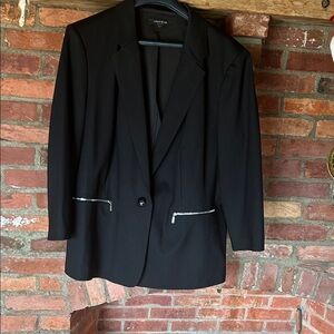 Lafayette 148 NY blazer with zipper detail at pockets